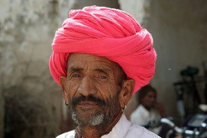 pink turban man