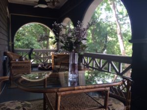 My sleeping porch-summer is an East/West blend--just like its architecture