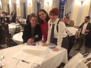 Jamie Ford, myself and Annalee Newitz after the pitching