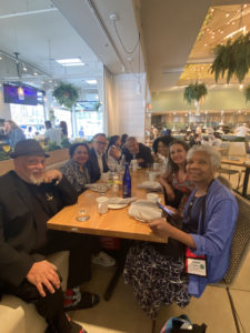 Walter Mosley, near left, lunching with us at Malice